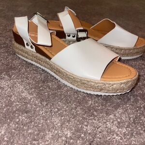 White Espadrille Platform Sandals – Size 39 (US 8.5)